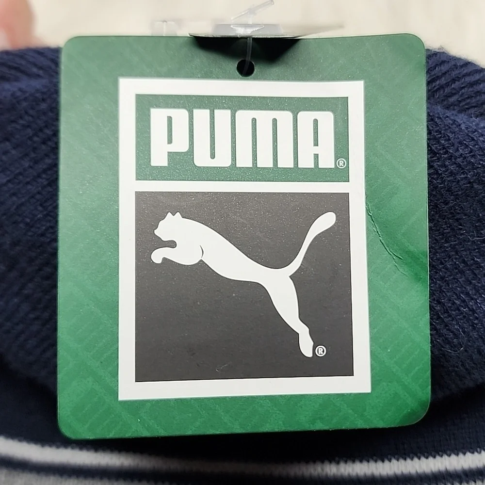 Puma Bryant Reversible Beanie Navy Blue Grey White New With Tags